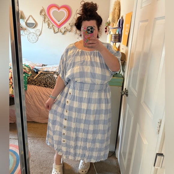 Madewell Other - Madewell blue and white gingham plus size set
